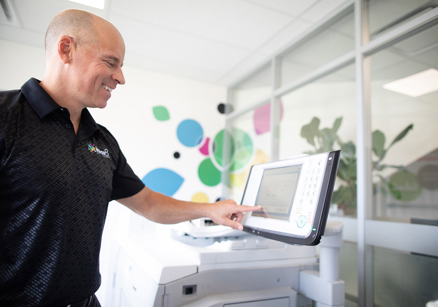 Man using a printer